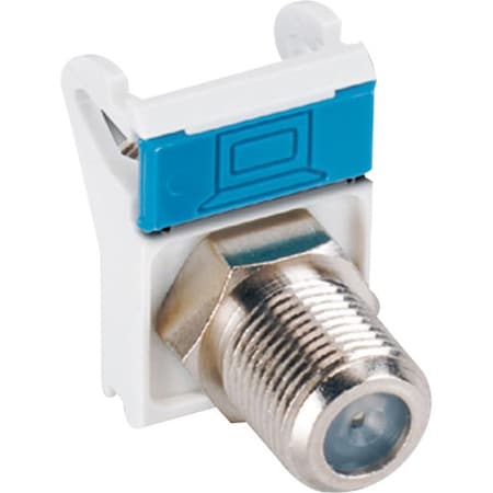 Siemon 1-PORT JACK FLAT, WITH 1 F CONNECTOR, WHITE MX-F-FA-02